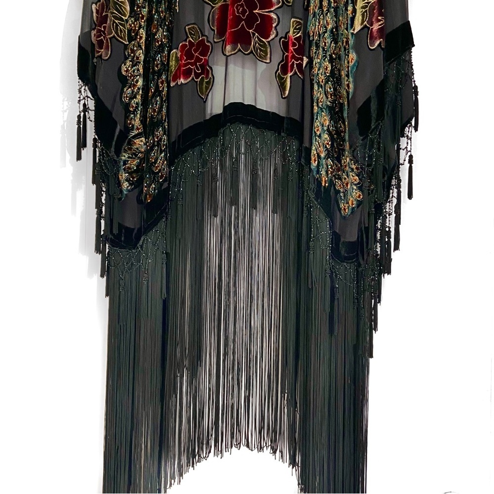 Hand crafted Boho Peacock Tassel Fringe Kimono - Picture 12 of 14